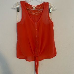 Peach Colored Button Up Blouse